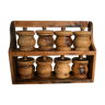 Spice shelf and olive wood pots