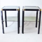 Pair of black and gold side tables Romeo Rega
