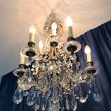 Crystal chandelier diamond cut 9 fires 1880
