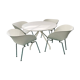 4 Tom Vac chairs designed by Ron Arad with a white round table of 110cm.
