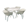 4 Tom Vac chairs designed by Ron Arad with a white round table of 110cm.