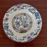 Assiette terre de fer creil et montereau 688 décor chinois