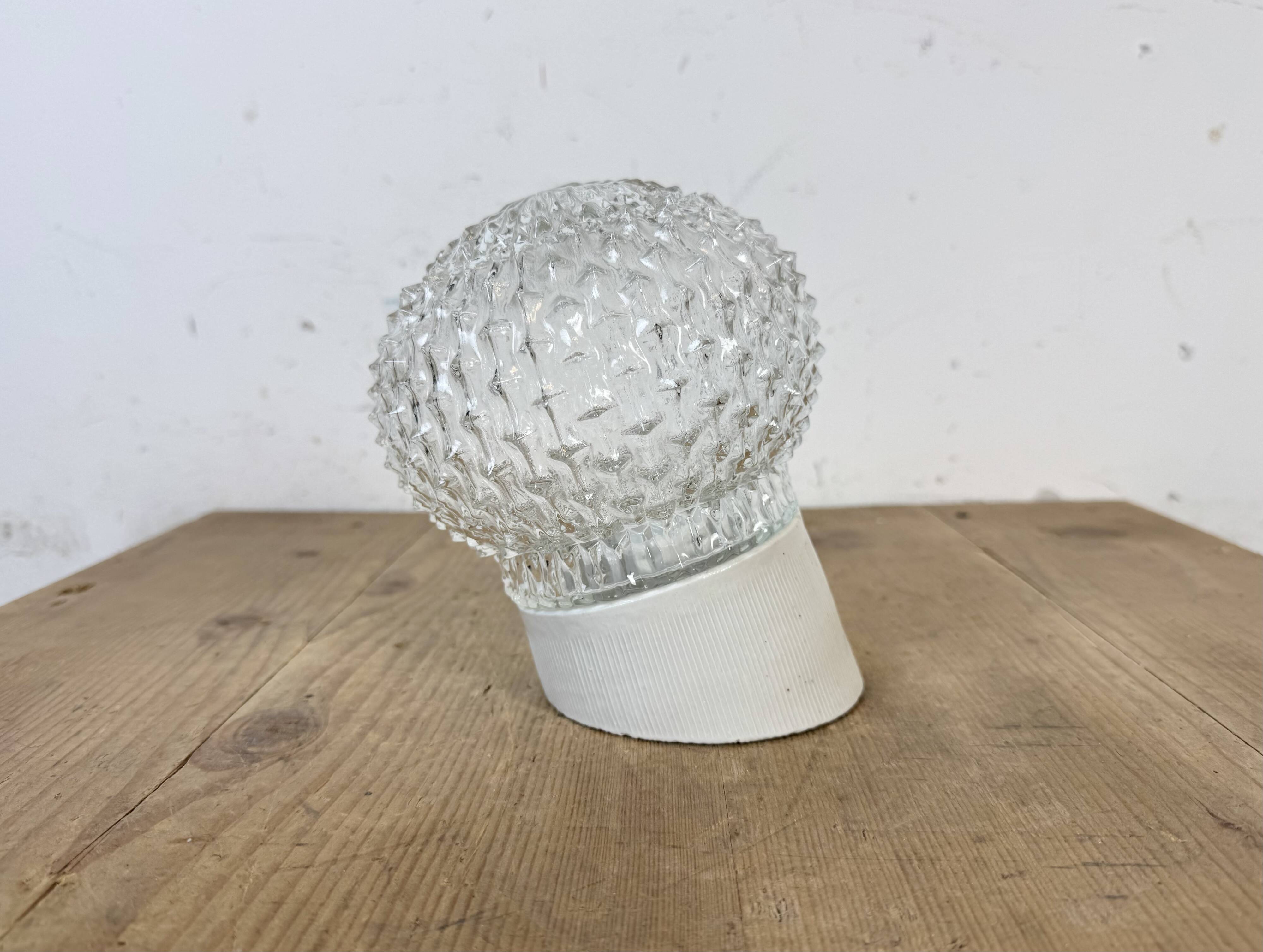 Vintage White Porcelain Wall Light, 1970s