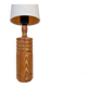 Mid-century modern sculptural table lamp in pine, 1970s.