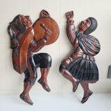 Set of 2 wooden plaques Bolivia