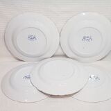 Set of 5 flat plates in Luneville earthenware model Luc, iron earth