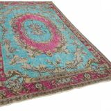 Overdyed Wool Vintage Handmade Carved Rug 169 cm x 288 cm