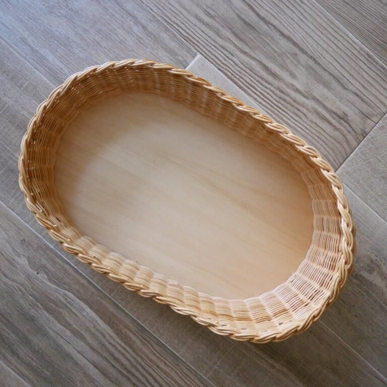 Wicker woven doll basket