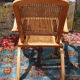Fauteuil pliant canné en bois massif