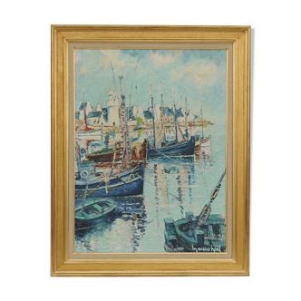 The port oil on canvas by Maurice Noël (1901-1975)