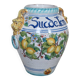 Large glazed ceramic lemon urn