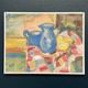 Original Swedish Oil on Panel – “Blue Pitchers and Lemon” by Off – Signed – Vintage and Framed – 37 × 29 cm (14.6 in × 11.4 in)