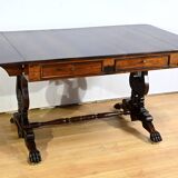 Desk Table with Shutters in Solid Rosewood, Restoration Period – Early 19th Century