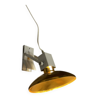 Lampe à pince Lita en métal doré et blanc