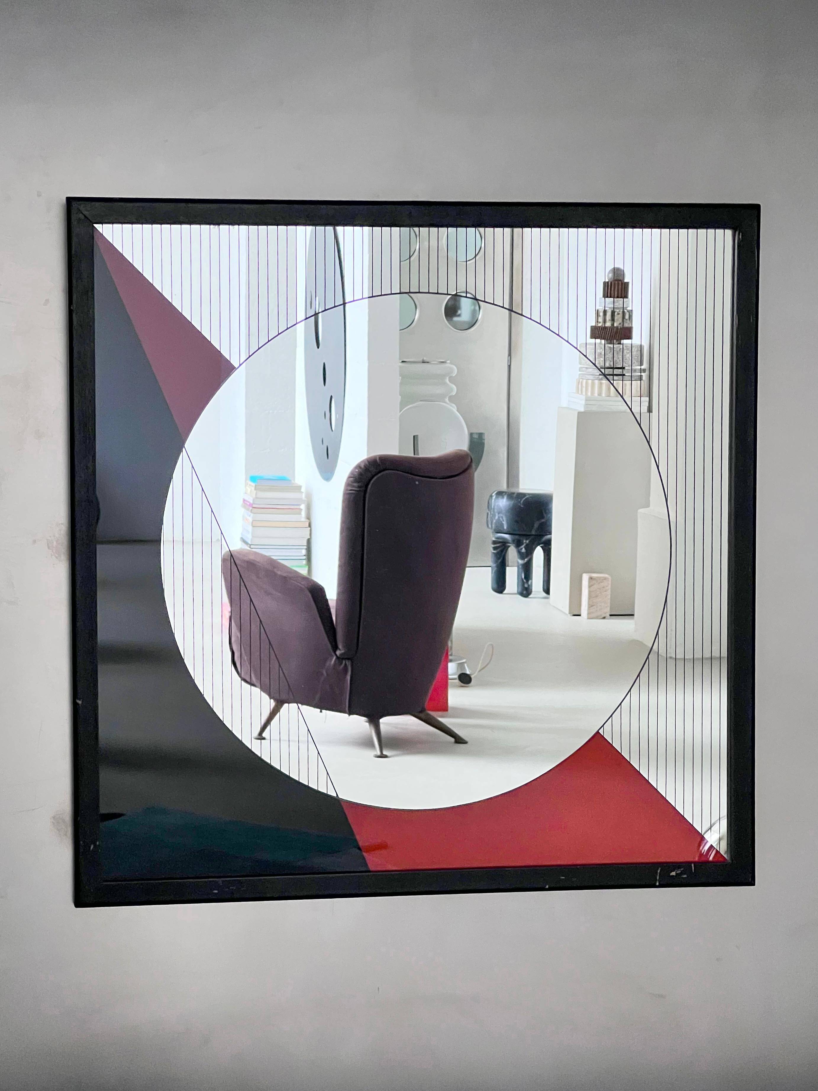 Eugenio Carmi Art Mirror 1970's Italian Decorative