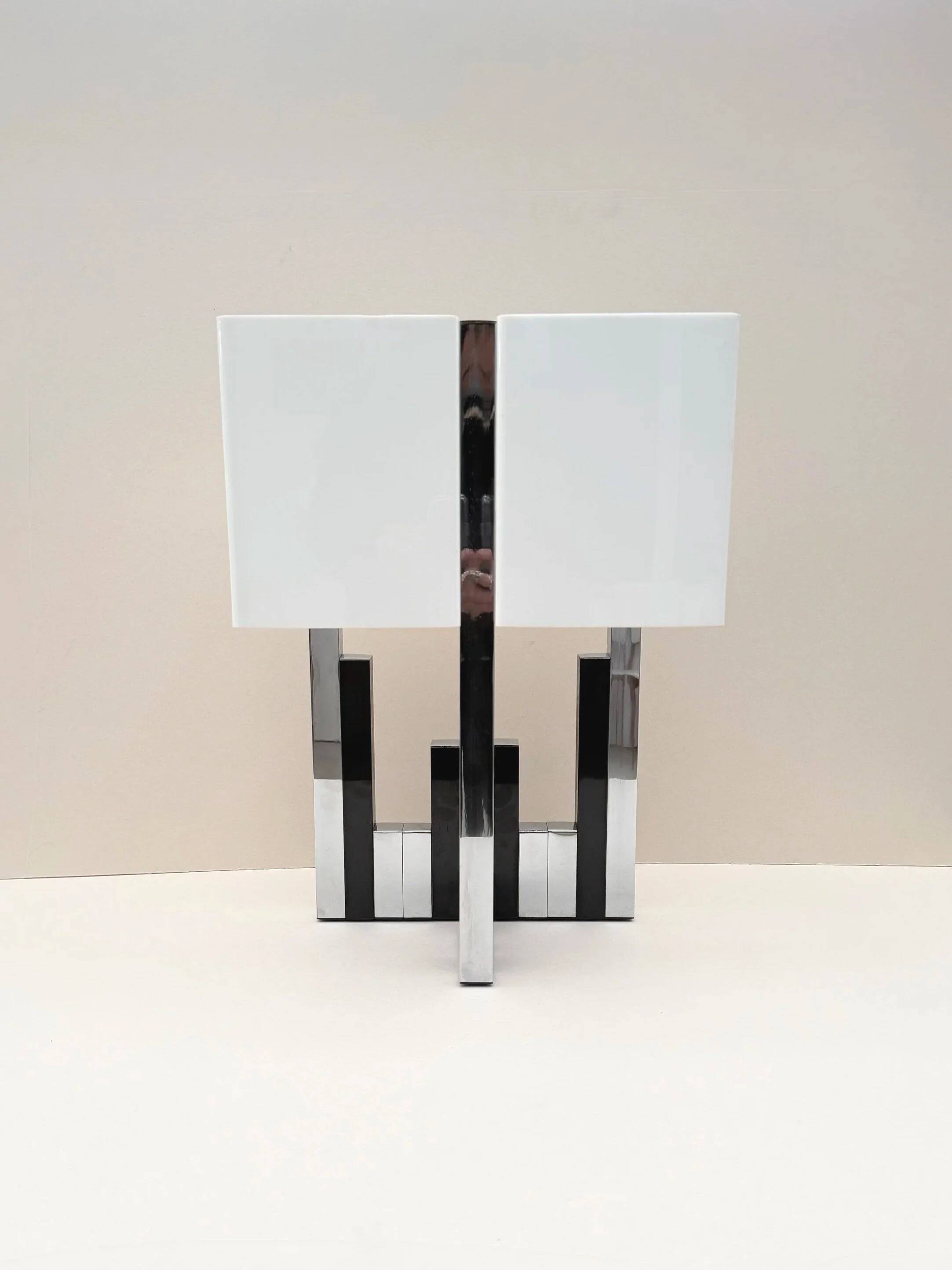 Lumica lamp in chrome metal, spain 1970