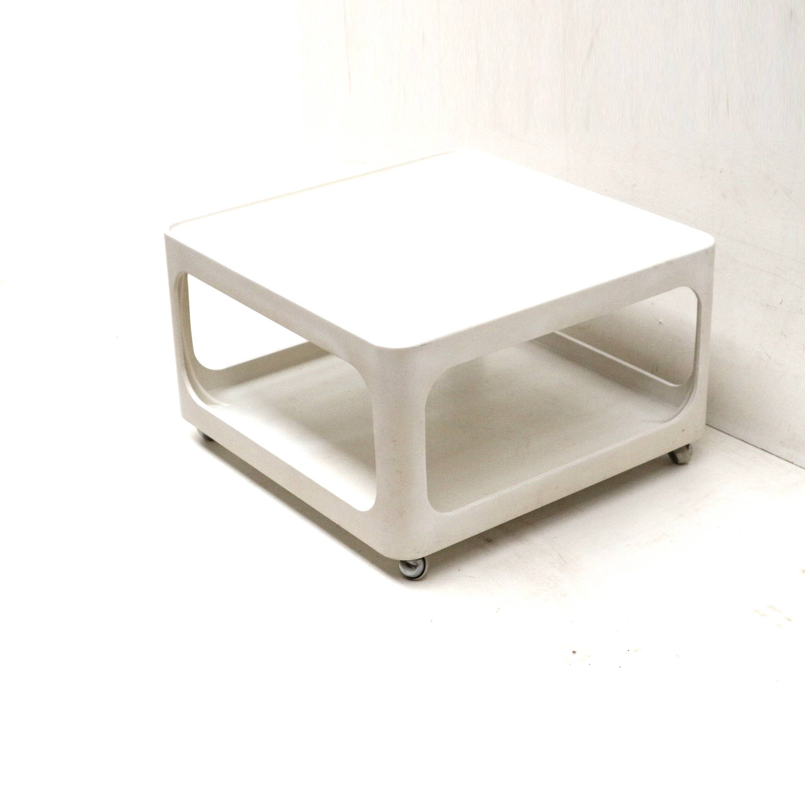 Vintage Space age coffee table on wheels made in the 70s