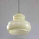 Mid-Century Italian Yellow Glass and Brass Pendant Lamp