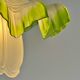 Suspension vintage opaline plissée verte et tulipe verre art déco