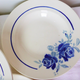 Set of 5 vintage flat plates from Grimaud Strasbourg, Poitiers model, porcelain