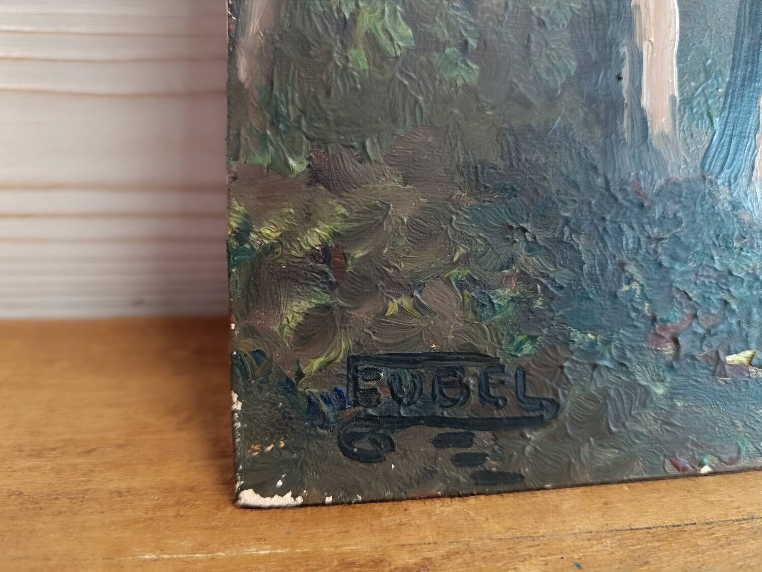 Small oil painting on hardboard