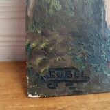 Small oil painting on hardboard