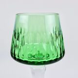 Set of 6 Bohemian crystal wine glasses