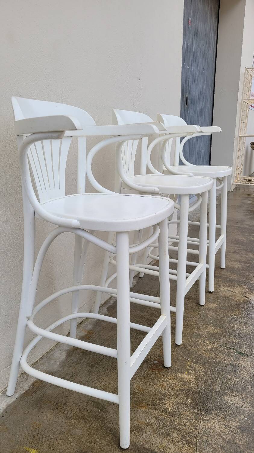 Set of 3 bentwood restaurant bar stools bistro