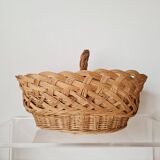 Vintage wicker basket – bohemian decorative storage