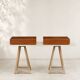 Pair of modernist wooden wall-mounted bedside tables – 1960s