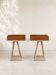 Pair of modernist wooden wall-mounted bedside tables – 1960s