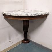 Console d'angle et son miroir Art déco en noyer, France vers 1920