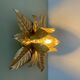 Vintage wall light in gold metal with leaf decorations