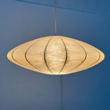 Modern UFO disc cocoon pendant lamp from the mid-century by Friedel Wauer for Goldkant Leuchten, Germany, 1960s.