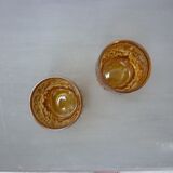 2 destructured pressed molded glasses