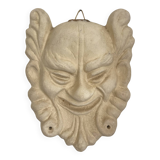 Ancient Rare Head Face Mascaron Satyr Mask Pottery Bavent France Clay