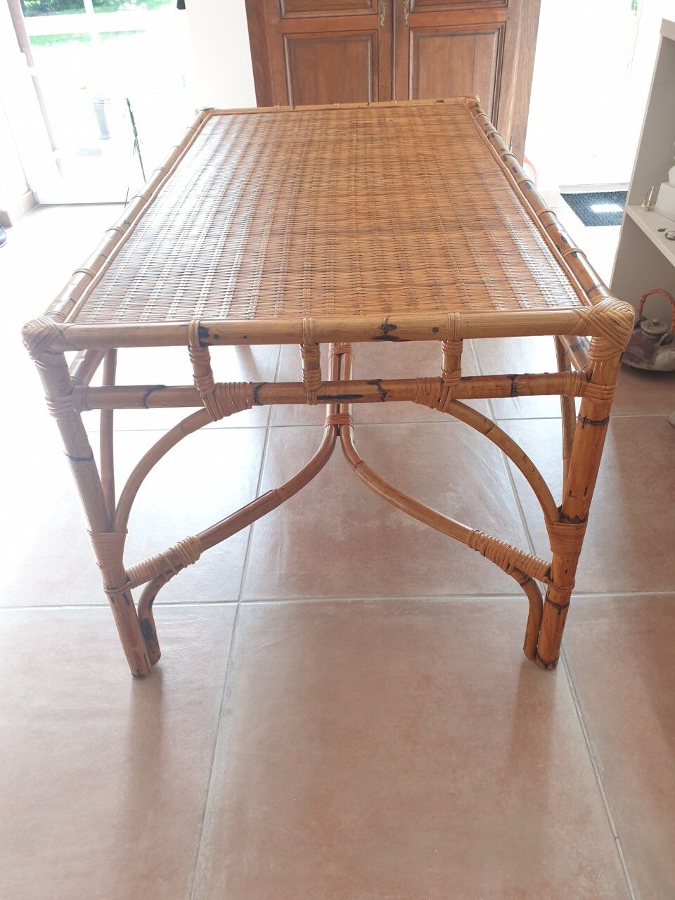 Rattan dining table