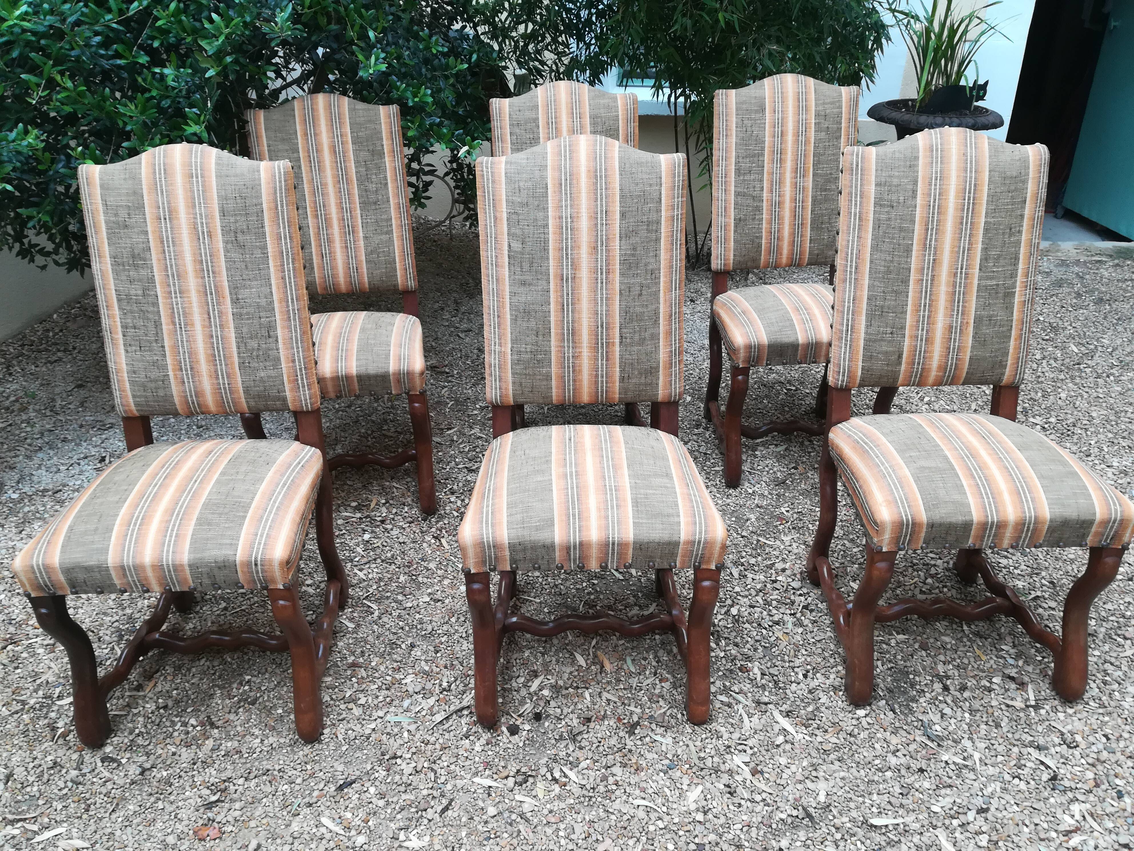 Lot of 6 sheep bone chairs