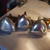 4 coat hooks in stainless steel seventies period