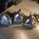 4 coat hooks in stainless steel seventies period