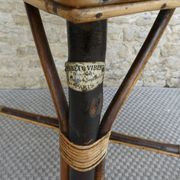 Bamboo and rattan table from the Perret & Vibert house, late 19th century.