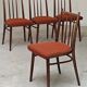 Set of 4 dining chairs TON Bystrice Antonin Suman orange fabric