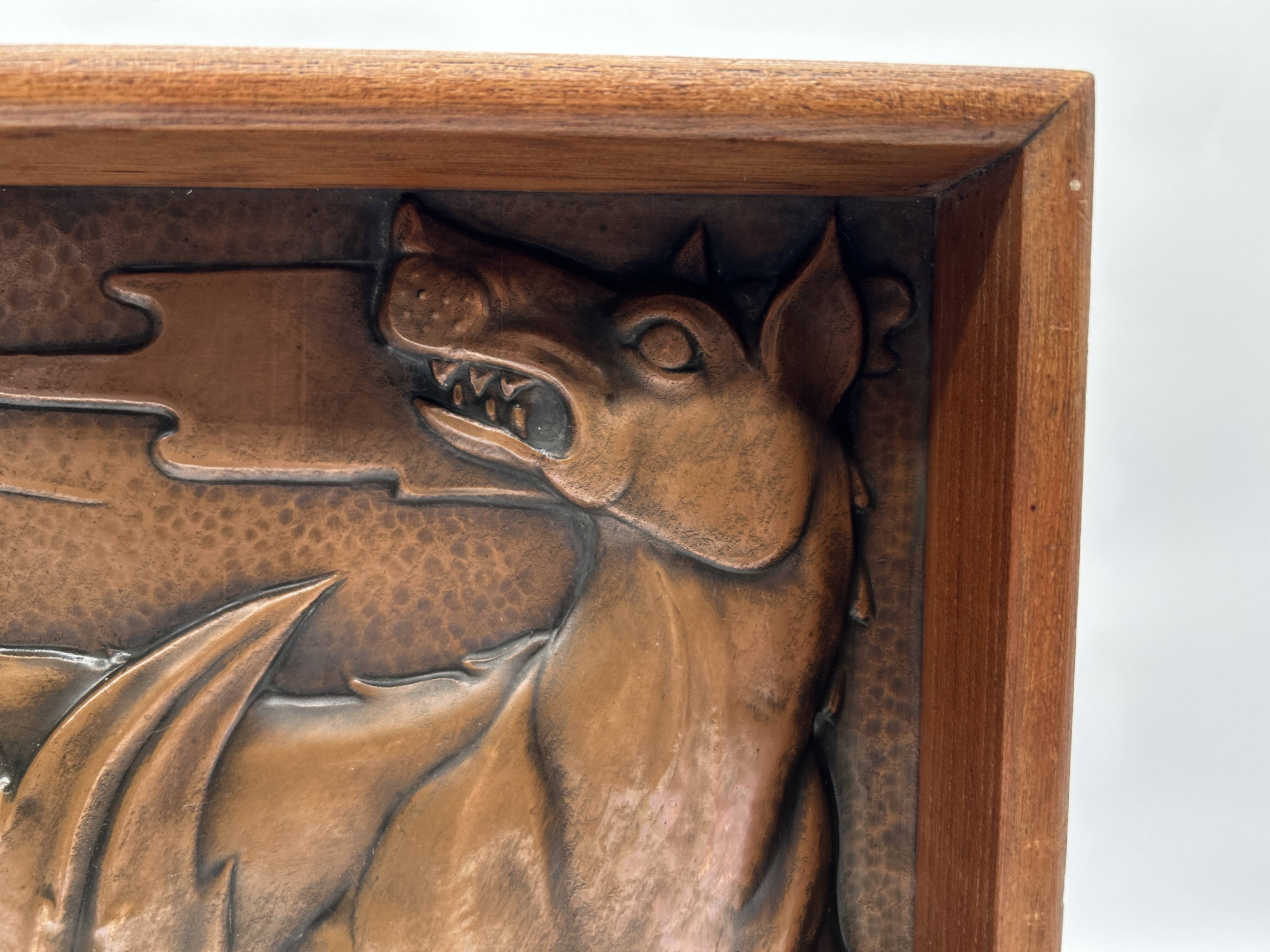 Art deco bas-relief in maredsous brasswork.