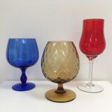Empoli cup vase in amber yellow glass 1950