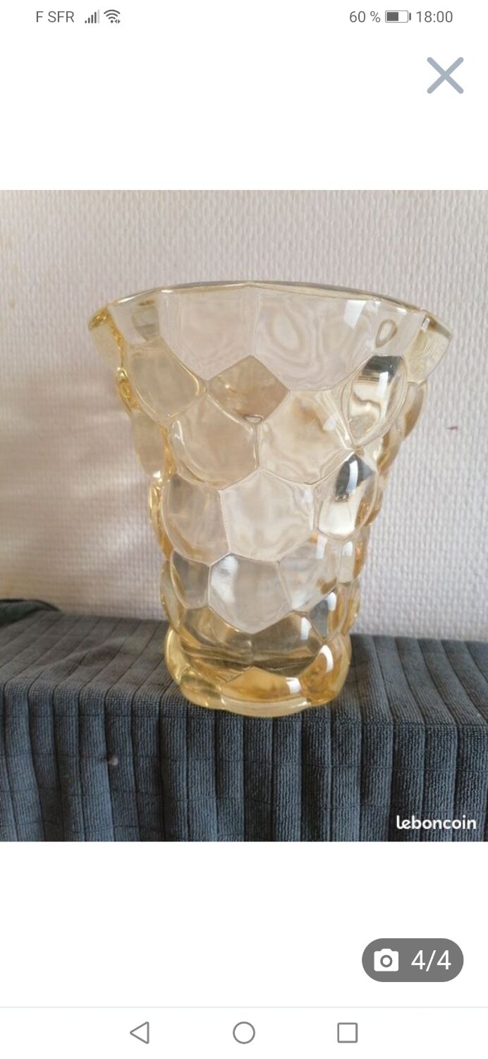 Crystal vase P. D'Avesn Art Deco