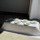Set of 6 vintage Limoges porcelain plates with fish design.