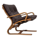 1970s, Danish armchair by Komfort, furniture leather, canvas, bent wood.