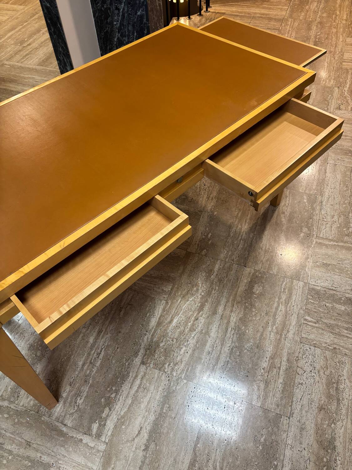 Flat desk from a French institution stamped Philippe Hurel