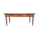 Old cherry farmhouse table with 3 drawers and turned legs