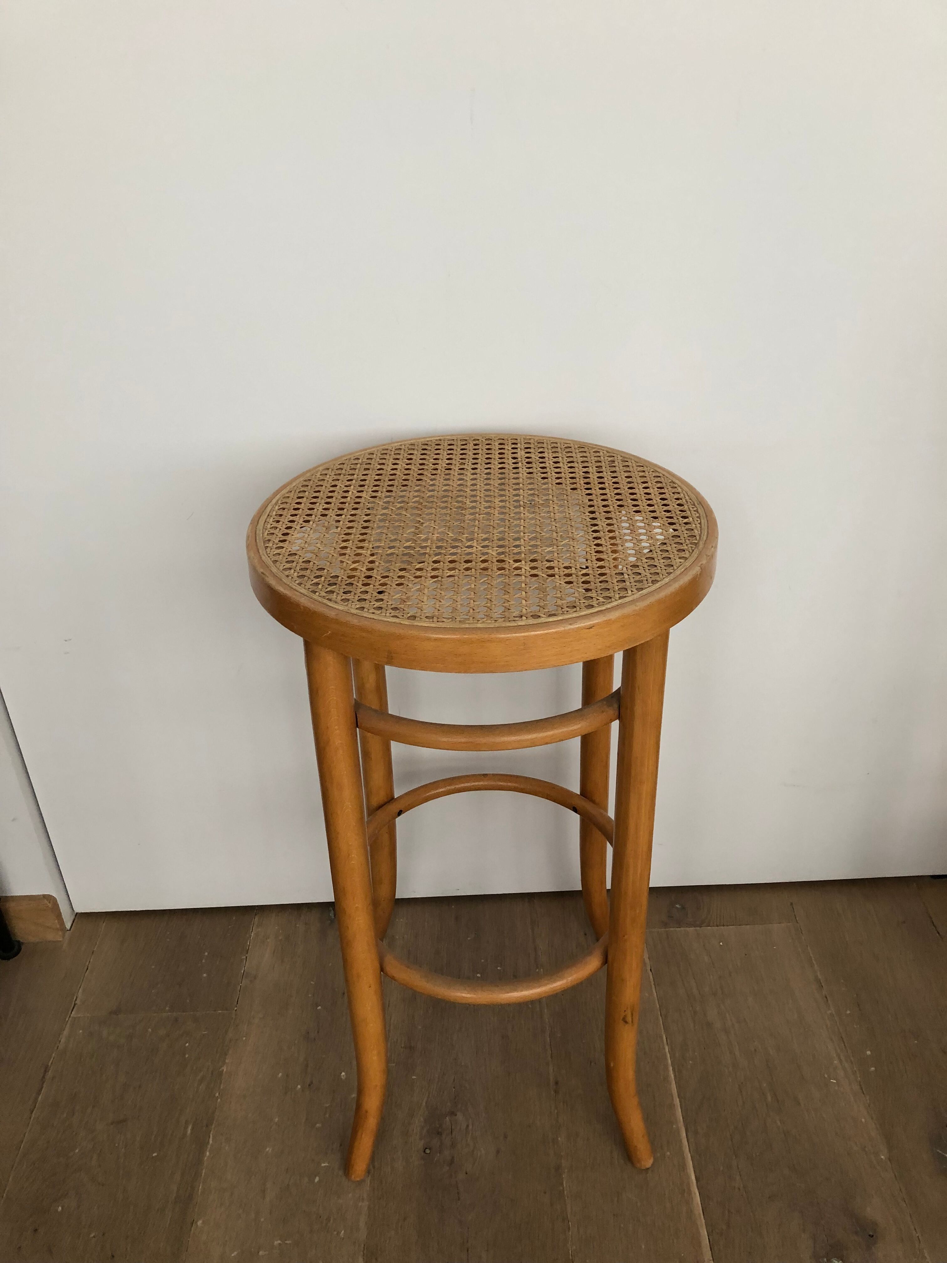 High stool in cannage